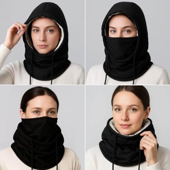 Windproof Thermal Balaclava Ski Mask Fleece Lined Versatile Winter Essential